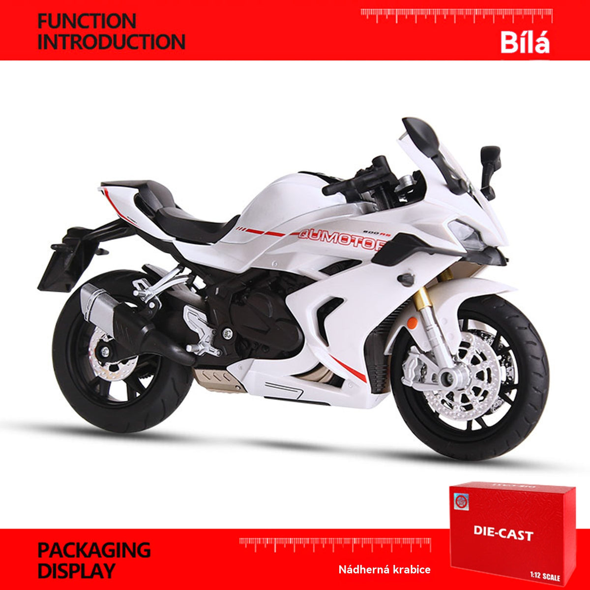 🏍️ Give the dárek excitement! 🎁Model motocyklu v měřítku 1:12