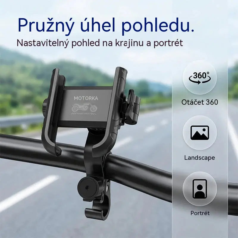 📢📢 Sleva 50 %! 🚴♂️ Rychloupínací držák telefonu na motocykl/kolo – s bezpečnostním zámkem a nárazuvzdorným polstrováním 📱