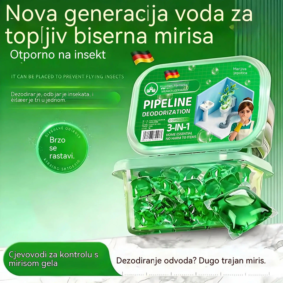 3 balení (150 tablet) za 570Kč– 🔥🎉 Jsou vyprodané! Koupilo si je 30 000 lidí 🎉. Bioenzymatické kapsle na odstranění nepříjemných pachů z odpadů.