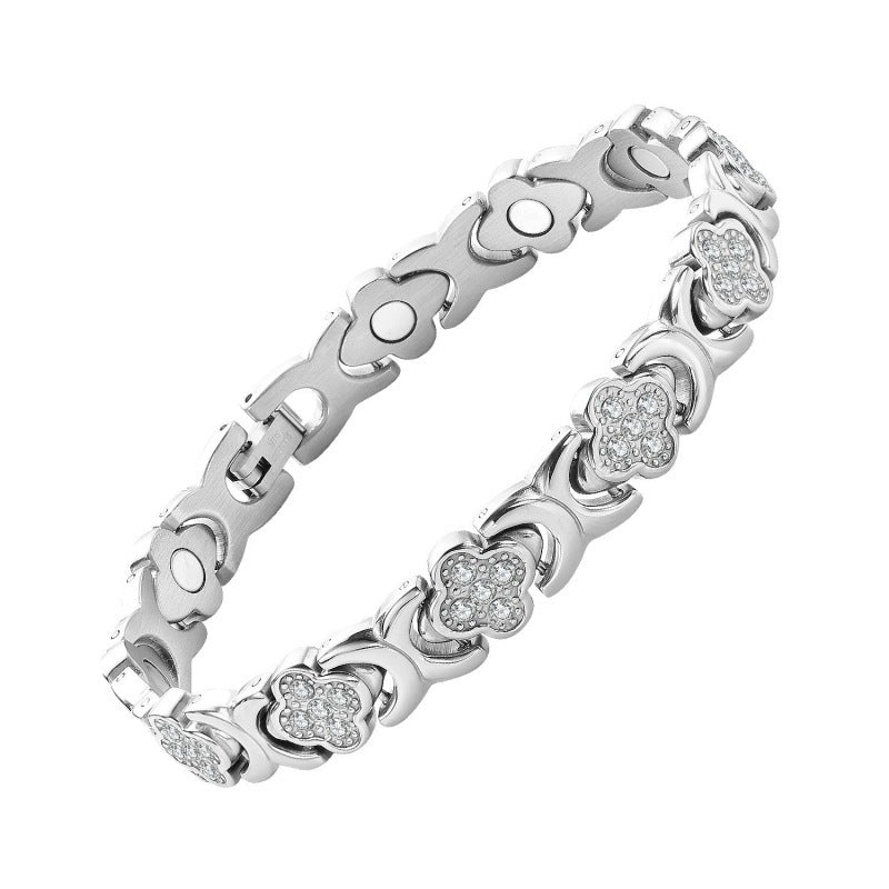 Magnetický náramok Clover Diamond - Objavte svoje tajomstvo úľavy od stresu, magnetické posilnenie wellness