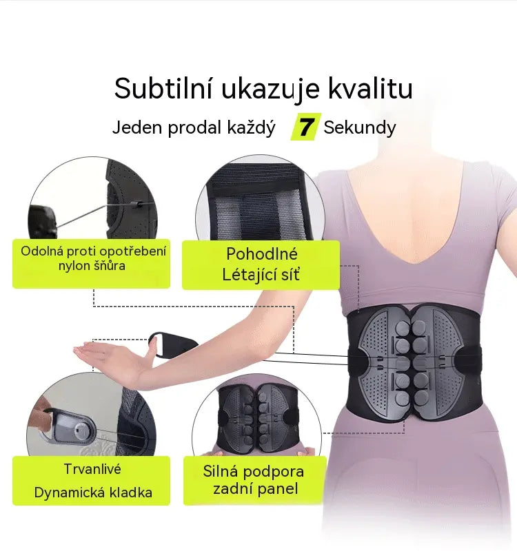 ✨Uleví od bolesti zad kdykoli a kdekoli🎉Nastavitelný dvojitý kladkový prodyšný bederní opěrný pás tvarující bederní páteř
