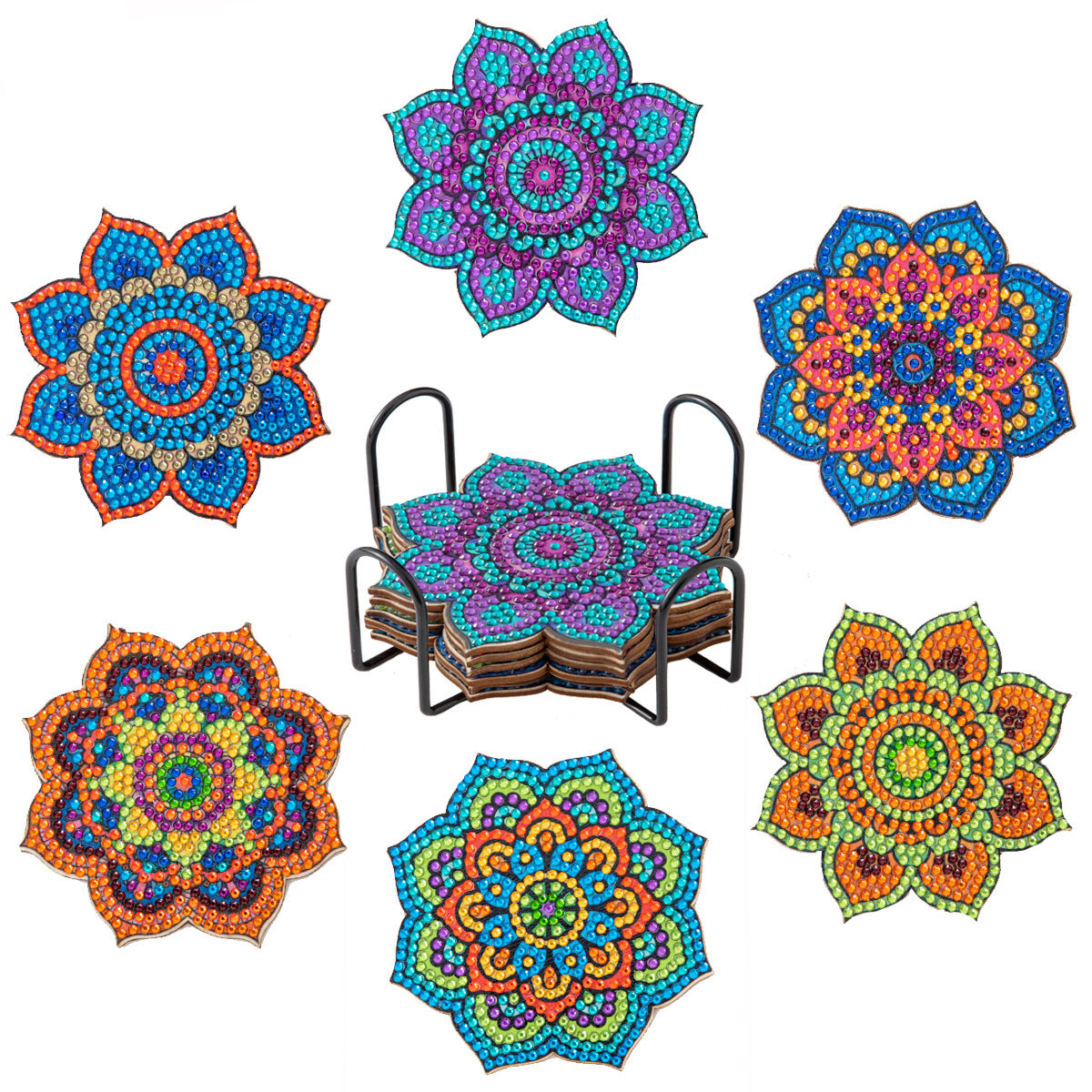 🎁🎨【Sada nářadí + železný rám + 6 diamantových obrazů*2】Podložka na malování s kamínky pro kutily