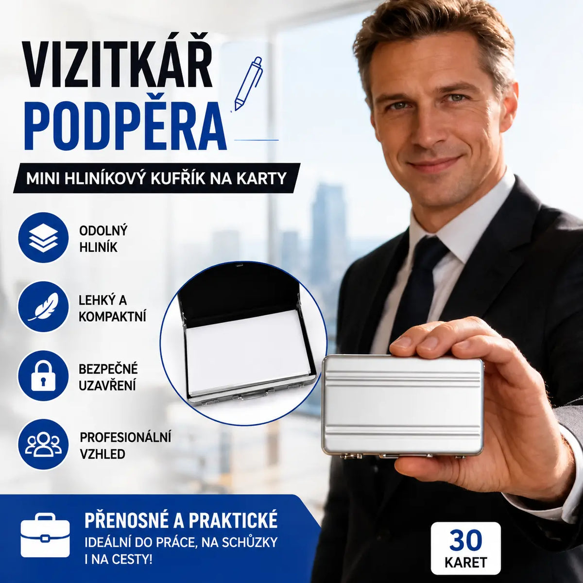 📢📢50% sleva!!💼Mini pouzdro na karty z hliníkové slitiny | Ideální pro uložení vizitek, karet a šperků✨