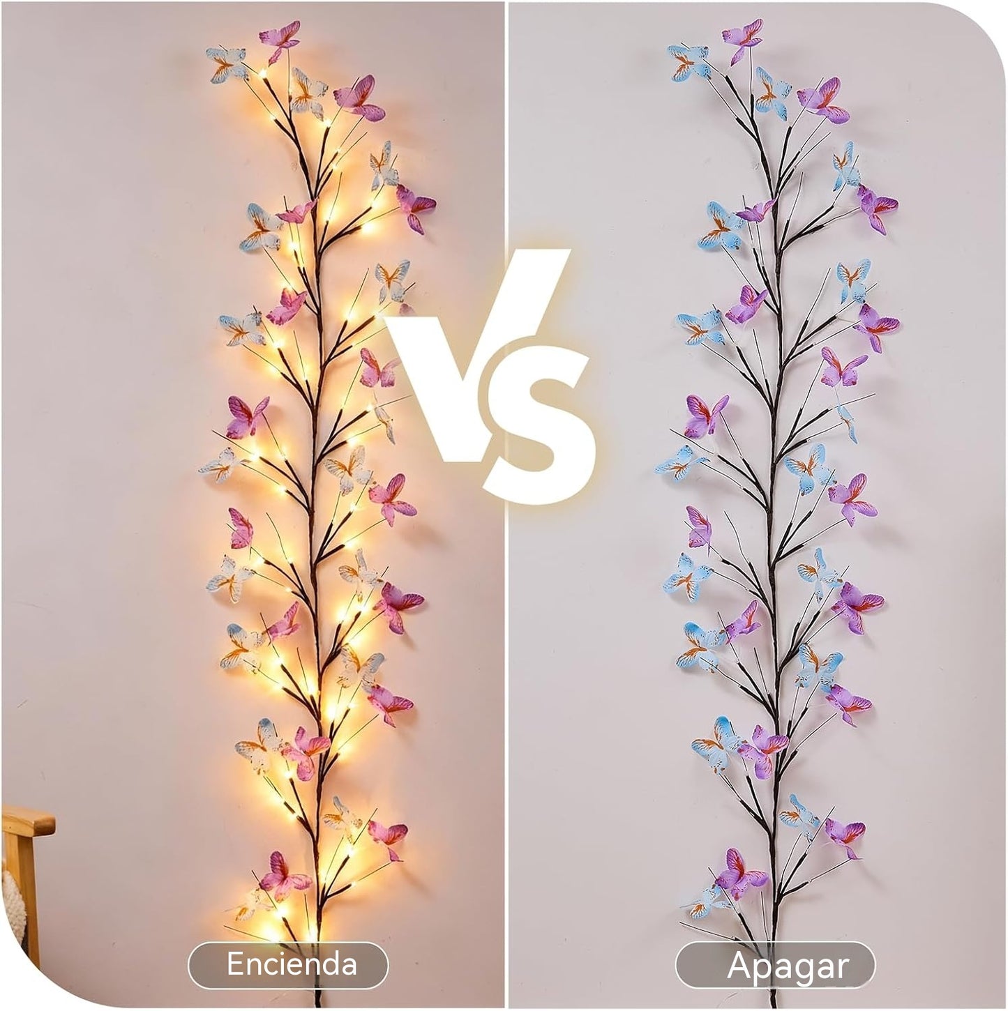 ✨ Flexibilní LED světla ve tvaru popínavé větve s motýly – vytvořte ve svém domově kouzelnou a útulnou atmosféru 🦋💡