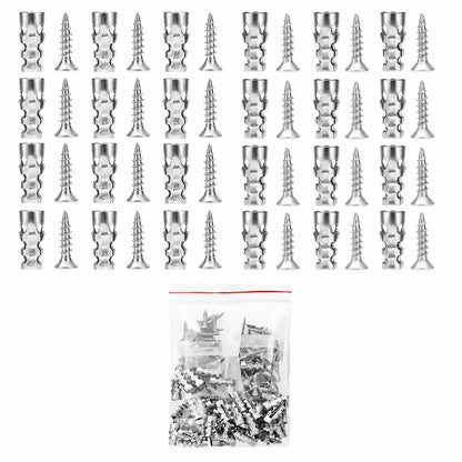 🛠️【100 párů】🔩 Sada samovrtných kotev do sádrokartonu se šrouby 🧱 – Snadno instalovatelné příslušenství pro montáž na zeď