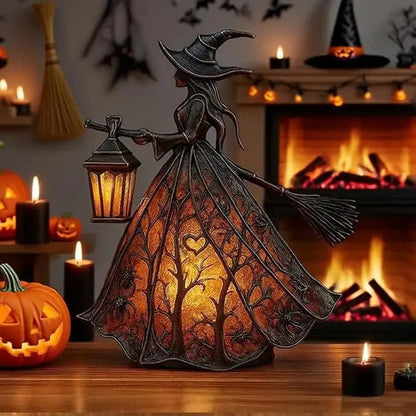 🧙‍♀️ Čarodějnická lampa – děsivá gotická lucernová dekorace, unikátní stolní lampa jako ozdoba, noční světlo s nožičkami, vhodné do domácnosti, na verandu, do kanceláře i na výzdobu oslav.