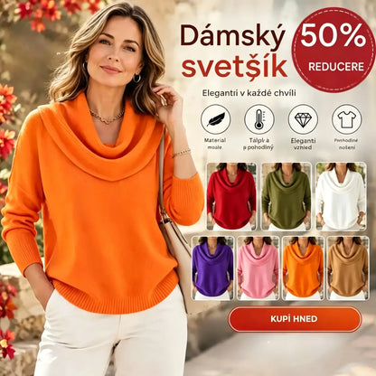 🔥【S–3XL】Nová podzimní a zimní jednobarevná pletená dámská halenka, měkká a pohodlná