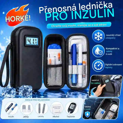 Cestovní chladicí pouzdro na inzulín s ukazatelem teploty
