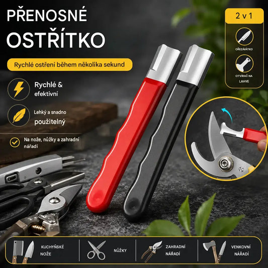 2 kusy 470 Kč 🔪 Přenosný venkovní brousek na nože a nůžky, Ruční brousek s vysokou rychlostí