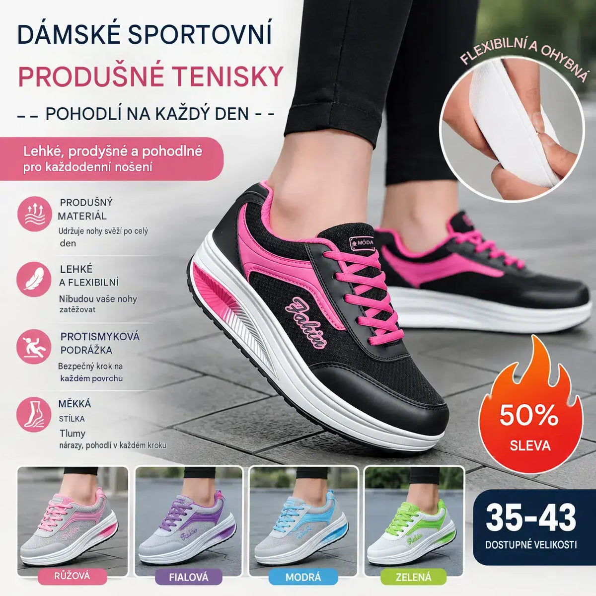 👟⭐【35-43】Dámská módní prodyšná ležérní sportovní obuv