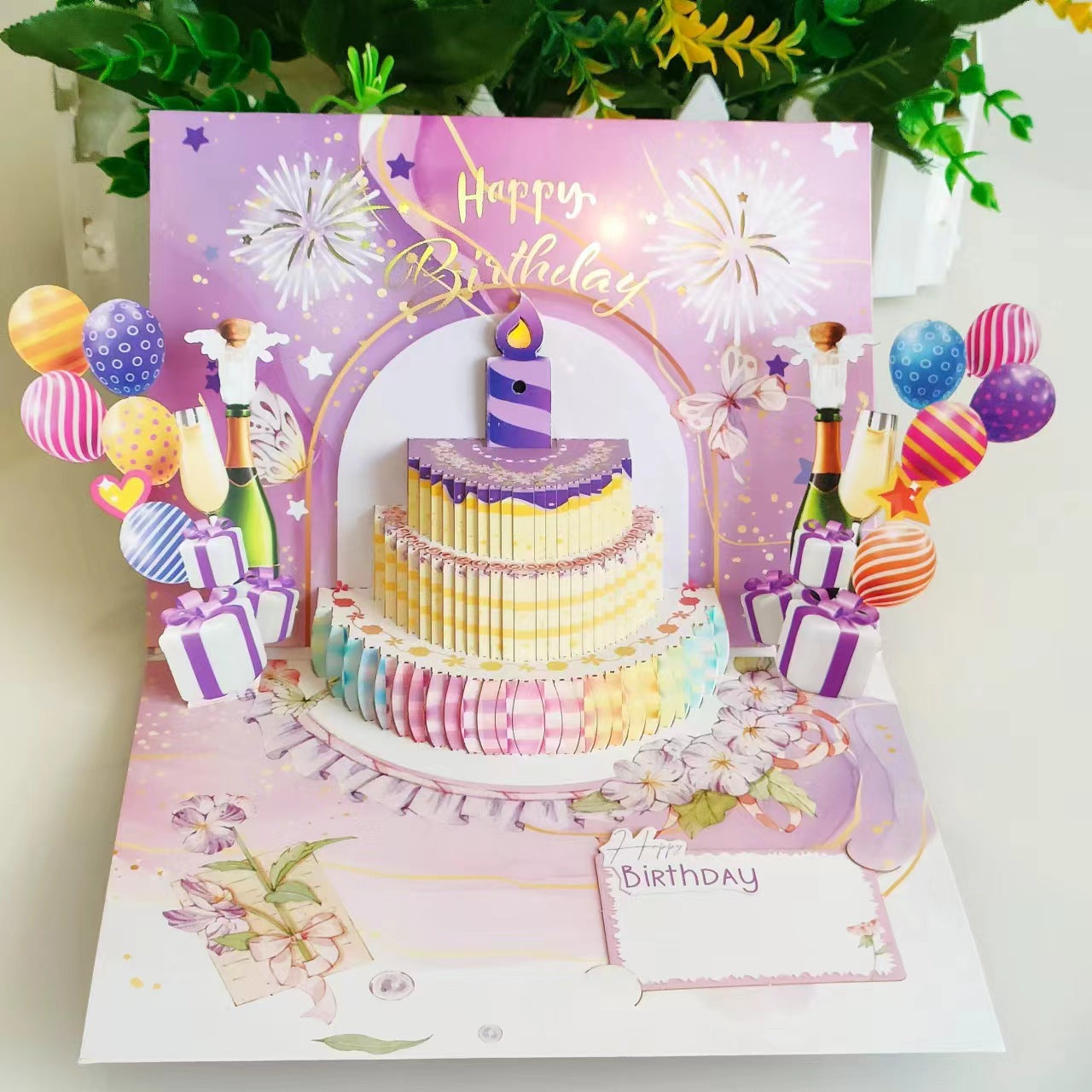 🔥SOBOTNÍ VÝPRODEJ S 70% SLEVOU!!🎉3D vyskakovací hudební narozeninová karta se světly a písní🎵🎂
