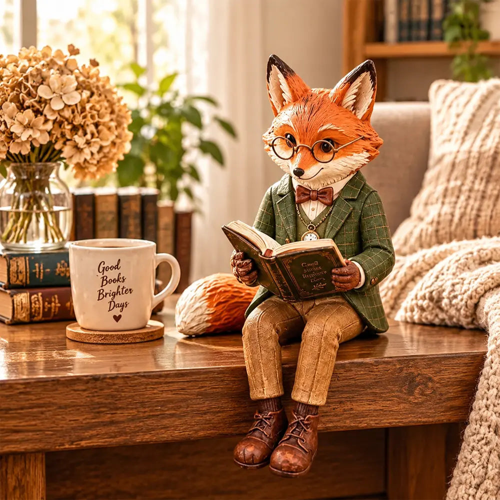 🦊🎄✨Pryskyřičná figurka lišky – vánoční ozdoba na stůl
