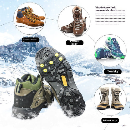 👴🚶🏔️❄️Kupte čtyři a dostanete čtyři zdarma🔥Neviditelné 5zubé protiskluzové návleky na mačky,  venkovní mačky, vhodné pro turistiku ve sněhu, horolezectví, horolezectví a zimní ledové plochy, nezbytnost pro seniory.