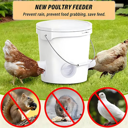 🐓【Děrovač + krmítko】Automatické krmítko pro kuřata, kachny a husy