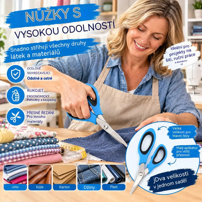 🔥2 kusy 620Kč✂️ Tijeras dentadas profesionales – Tijeras de tela afiladas y dentadas