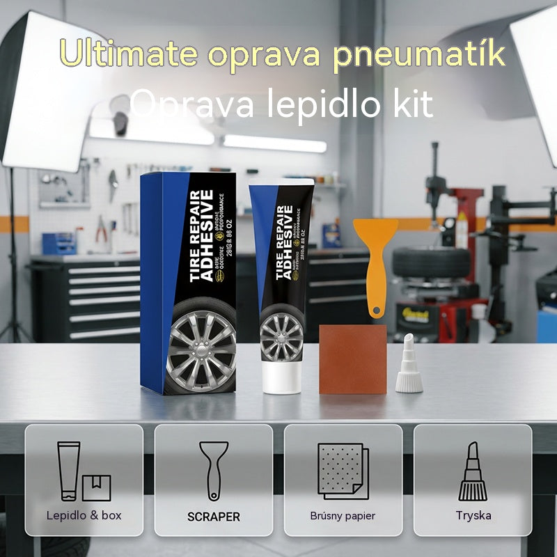 Sada lepidla na opravu pneumatik – rychle schne, silná přilnavost – platba na dobírku