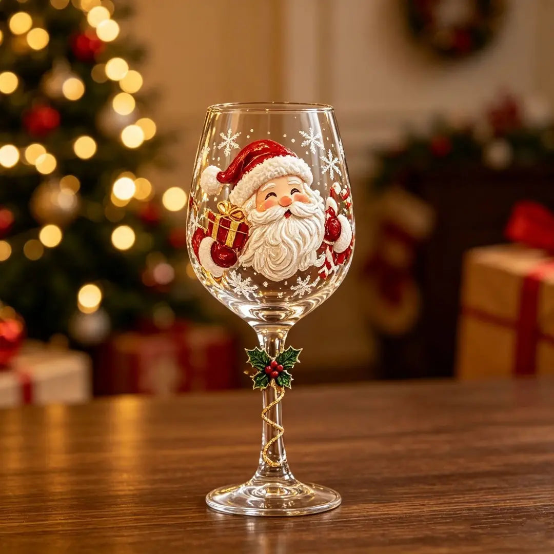 🎄✨ Kouzelné vánoční sklenice na víno: Proměňte každý přípitek ve sváteční zážitek! 🥂❤️