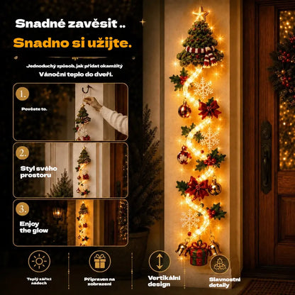 🎄🎃Poslední den! 🎅Užijte si 49% slevu na osvětlené vánoční dekorace na dveře!