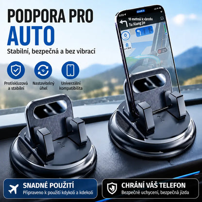 🎯 50% SLEVA NA VŠE! Otočný držák telefonu – bezpečné uchycení na palubní desku, vysoce přilnavá guma 🧭🔄 【Kvalita zaručena】
