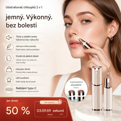 🎁 Model 2026 – 50% sleva💥💗 Zařízení 2 v 1 pro odstraňování chloupků na tváři a tvarování obočí