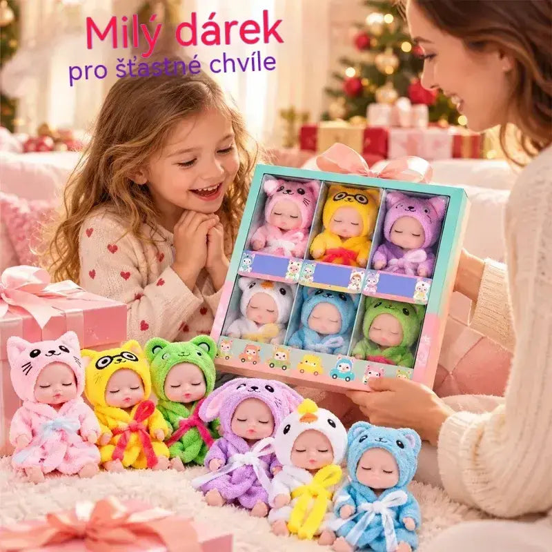 👶 Dárková sada panenek Reborn Baby Zavinuté ve zvířecích kostýmech! Rozkošné spící tvářičky miminek · Sada 6 panenek v dárkové krabičce · Perfektní dárek pro děti!