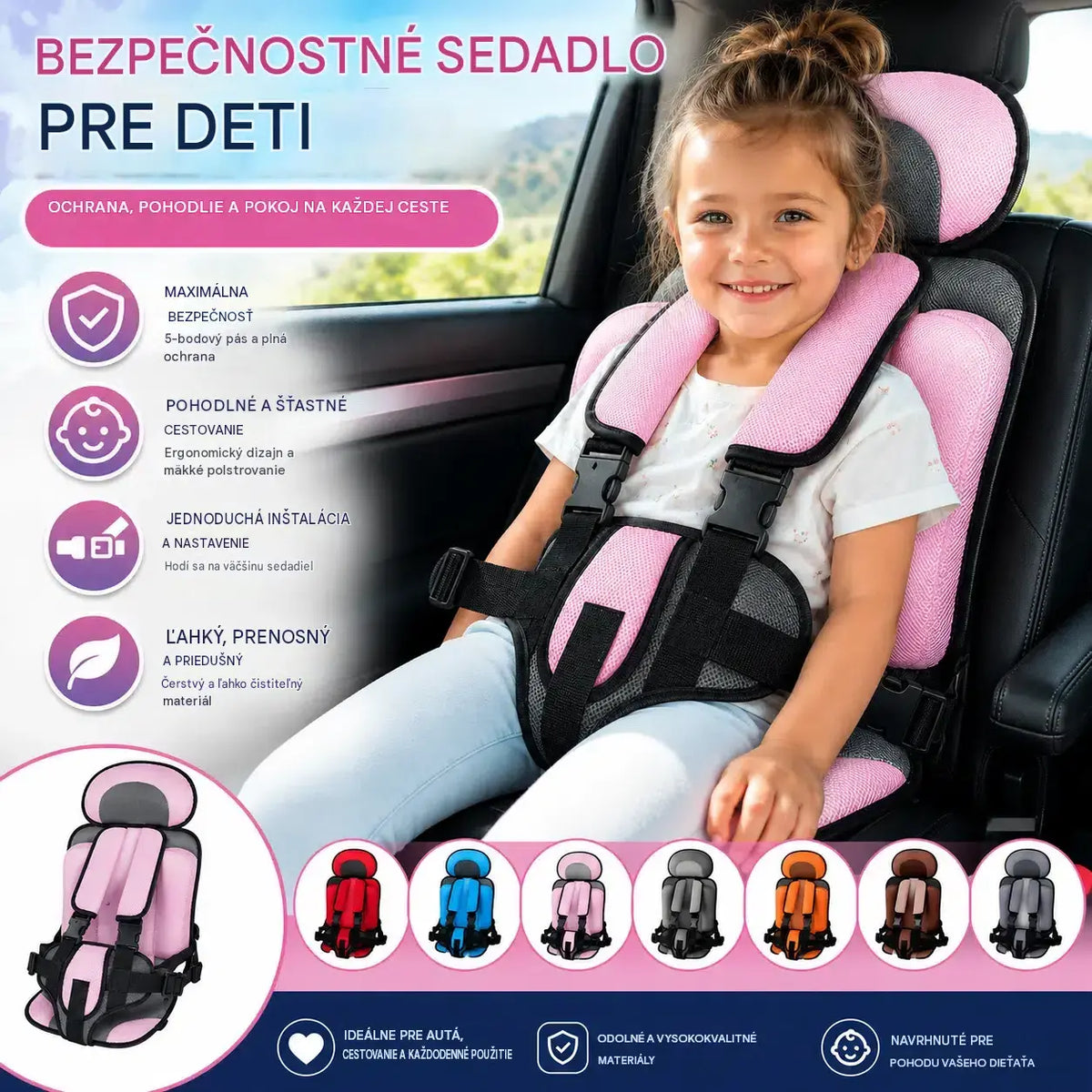 ⏰ Přenosná autosedačka: Bezpečná, pohodlná a skládací; vhodná pro děti od 0 do 12 let; ideální na cesty, letadlem nebo vlakem 🧒✨