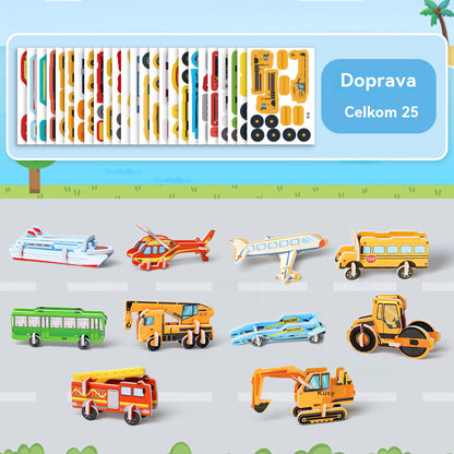 🎁【50 ks.】🌈✨3D vzdelávacie puzzle pre deti