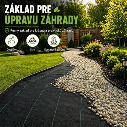 🌿【1 m x 10 m】Odolná černá tkanina proti plevelu – propustná pro vodu a vzduch, s UV ochranou. Ideální pro zahradu, skleník, květinové záhony i štěrkové stezky. ✨