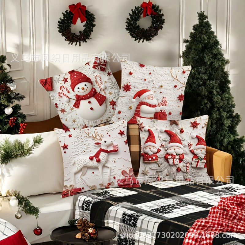 🎅Vánoční výprodej 49% SLEVA🎄Povlak na polštář s vánoční tématikou 【4-dílná sada】