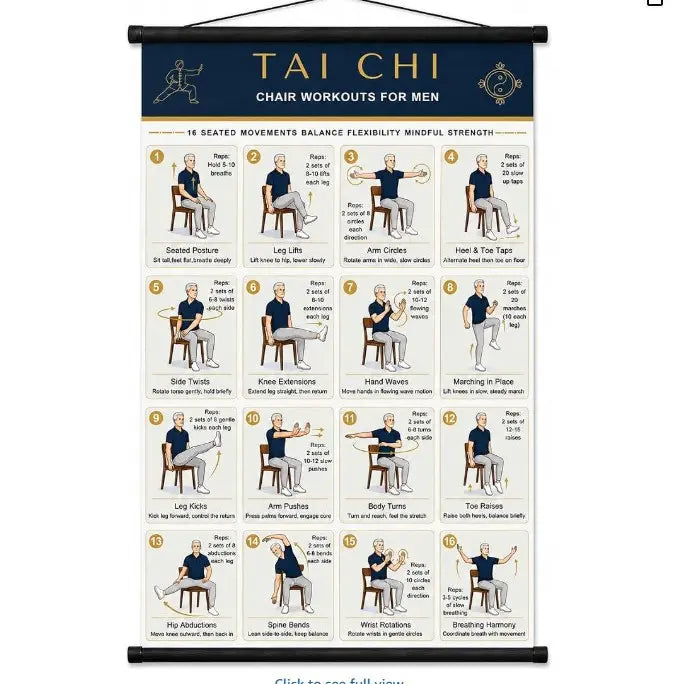 ☯️💪 Plakát s cviky Tai Chi pro seniory