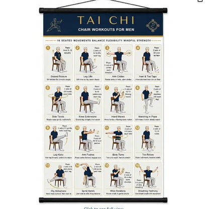 ☯️💪 Plakát s cviky Tai Chi pro seniory