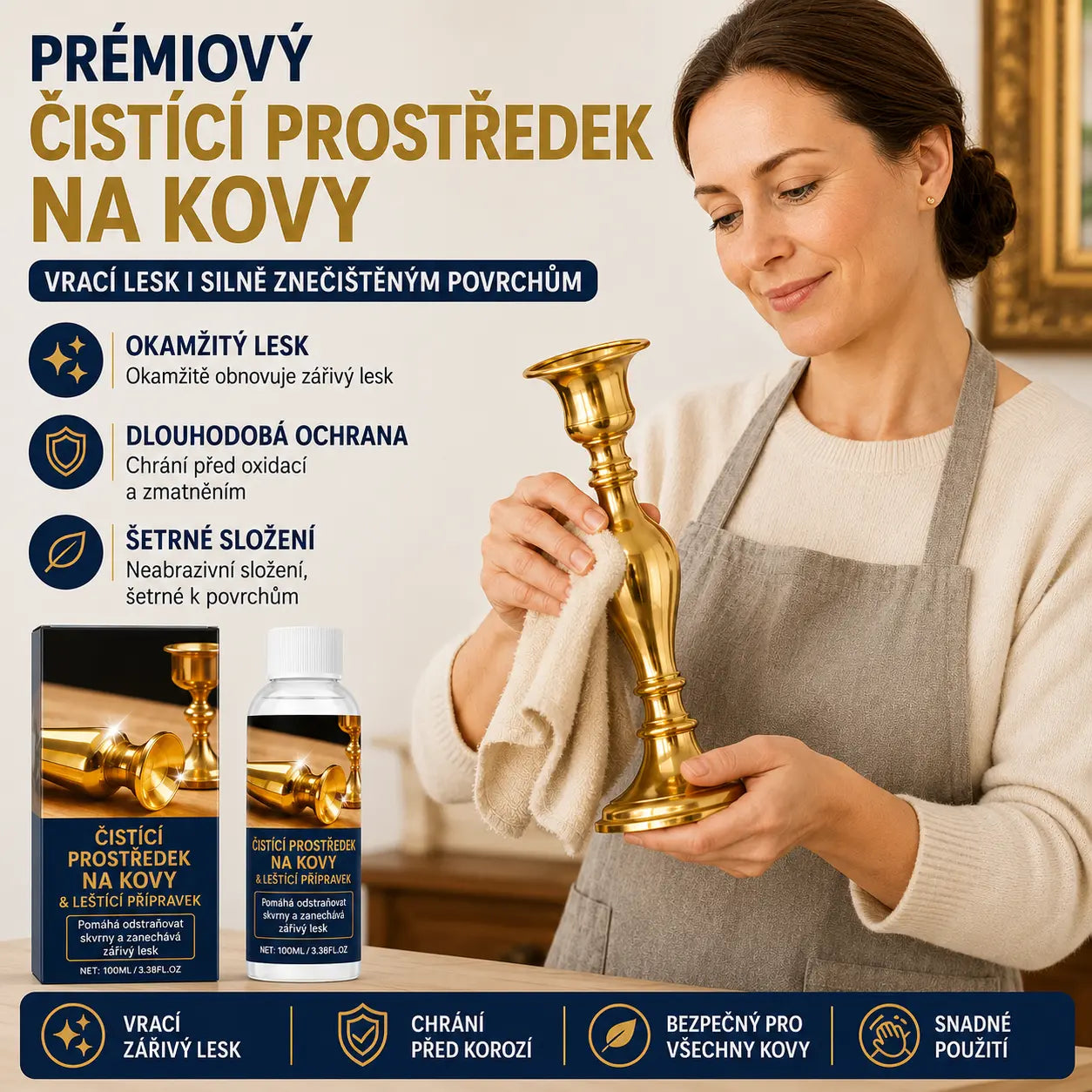 🔥✨【Kupte 1 a získejte 1 zdarma】🔩✨Znečistilo vám mosazné nádobí? Rychlá oprava! Leštící a čisticí prostředky🛡️