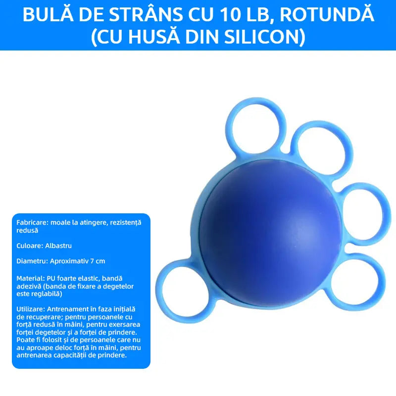 Ortopedický míč na regeneraci prstů a rukou s fixačními kroužky, pomůcka na posílení síly a mobility pro seniory nebo po mrtvici