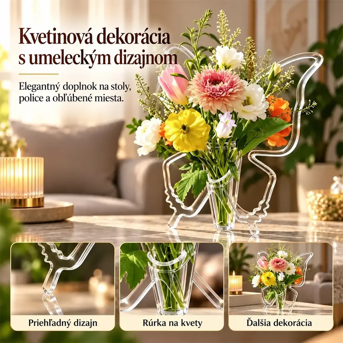 🦋 Dekorativní váza ve tvaru motýla – elegantní doplněk pro květiny i interiér.