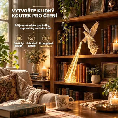 🎃🔥 Dekorativní 3D andělské LED světlo | Fantastická osvětlená dekorace knihovny