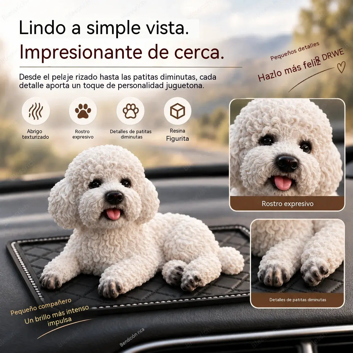 🐶✨Ozdoba na auto s motivem pudla: nejroztomilejší vylepšení palubní desky