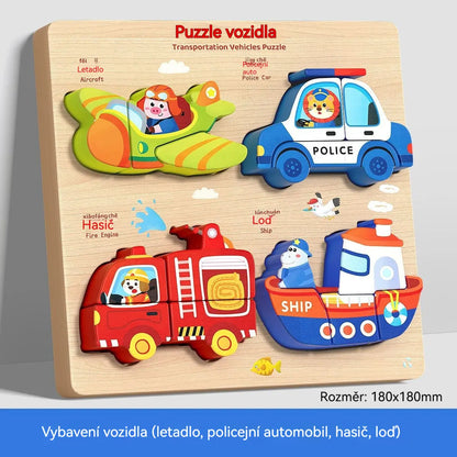 👧🏻🧩Dřevěné 3D puzzle Montessori pro vzdělávání v raném dětství