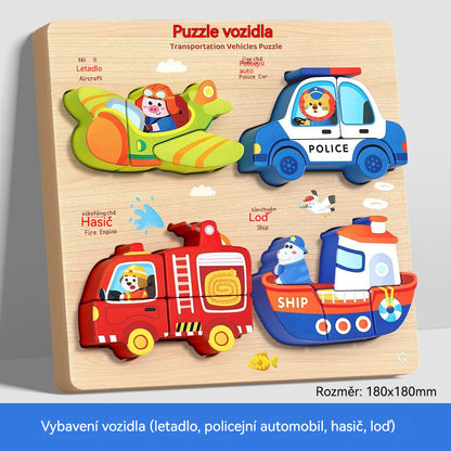 👧🏻🧩Dřevěné 3D puzzle Montessori pro vzdělávání v raném dětství