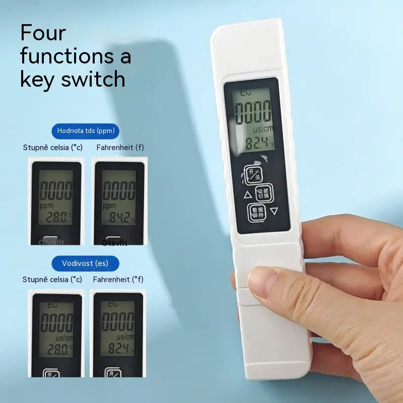 ✨ TDS měřič kvality vody 3 v 1 - pro měření pH, chloru a tvrdosti, s LCD displejem, pro bazény a akvária 🌊📱
