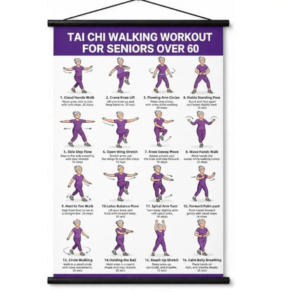 ☯️💪 Plakát s cviky Tai Chi pro seniory