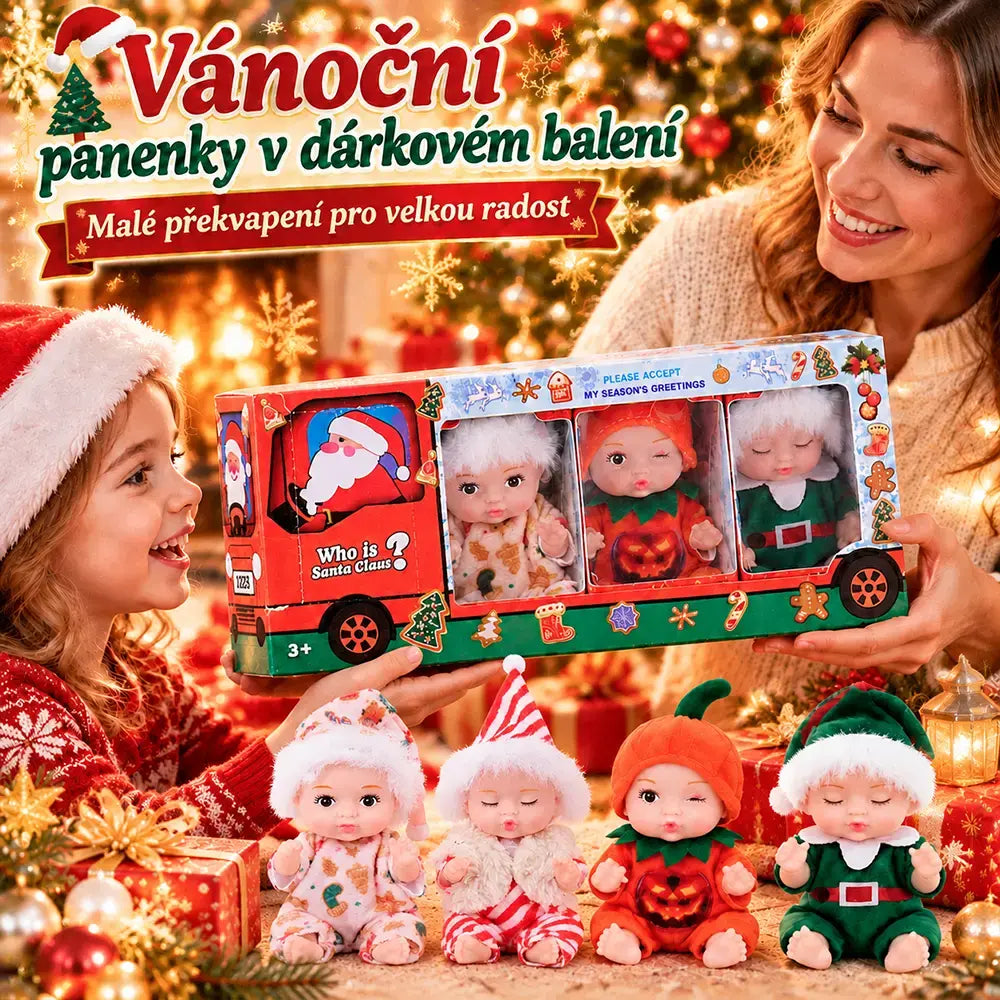 🔥4dílná sada za pouhých 570 Kč👶Realistická vánoční sada panenek Rebirth, vinylové figurky, roztomilé a rozkošné dekorace