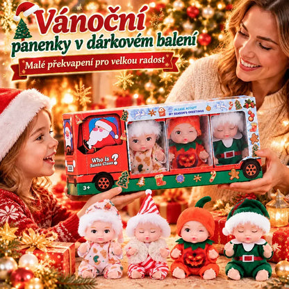 🔥4dílná sada za pouhých 570 Kč👶Realistická vánoční sada panenek Rebirth, vinylové figurky, roztomilé a rozkošné dekorace