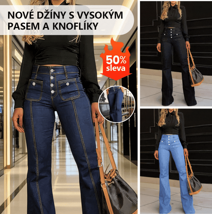 👖Dámske módne rozšírené rifle s vysokým pásom