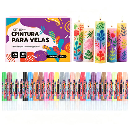 🎨【24 barev v balení】Jen 670 Kč🥳💞24-barevné 3D graffiti fixy na svíčky!