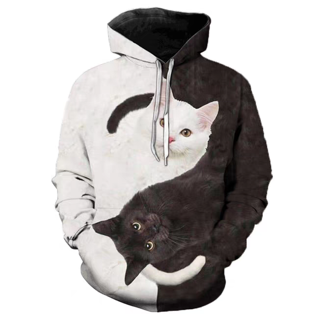 🐱【S-6XL】Nové dámské zimní tričko, roztomilý kočičí vzor