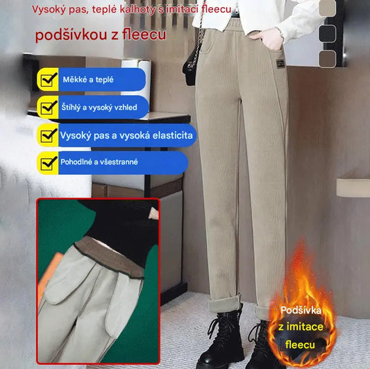 💥👖Nové podzimní a zimní módní sametové kalhoty s tlustými okraji pro volný čas 2025