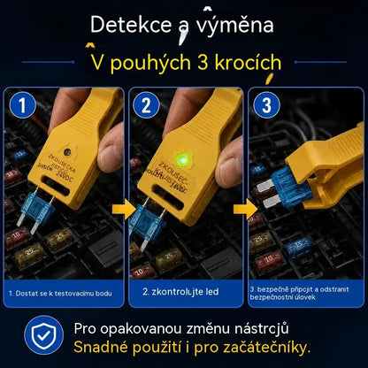 ⚡ Tester pojistek do auta a kleště 2 v 1 (kompatibilní s 12V/24V / zelená LED kontrolka / nastavitelná rozteč / vytahovací kleště / použití v autě, nákladním autě, lodi)! 🚗✨