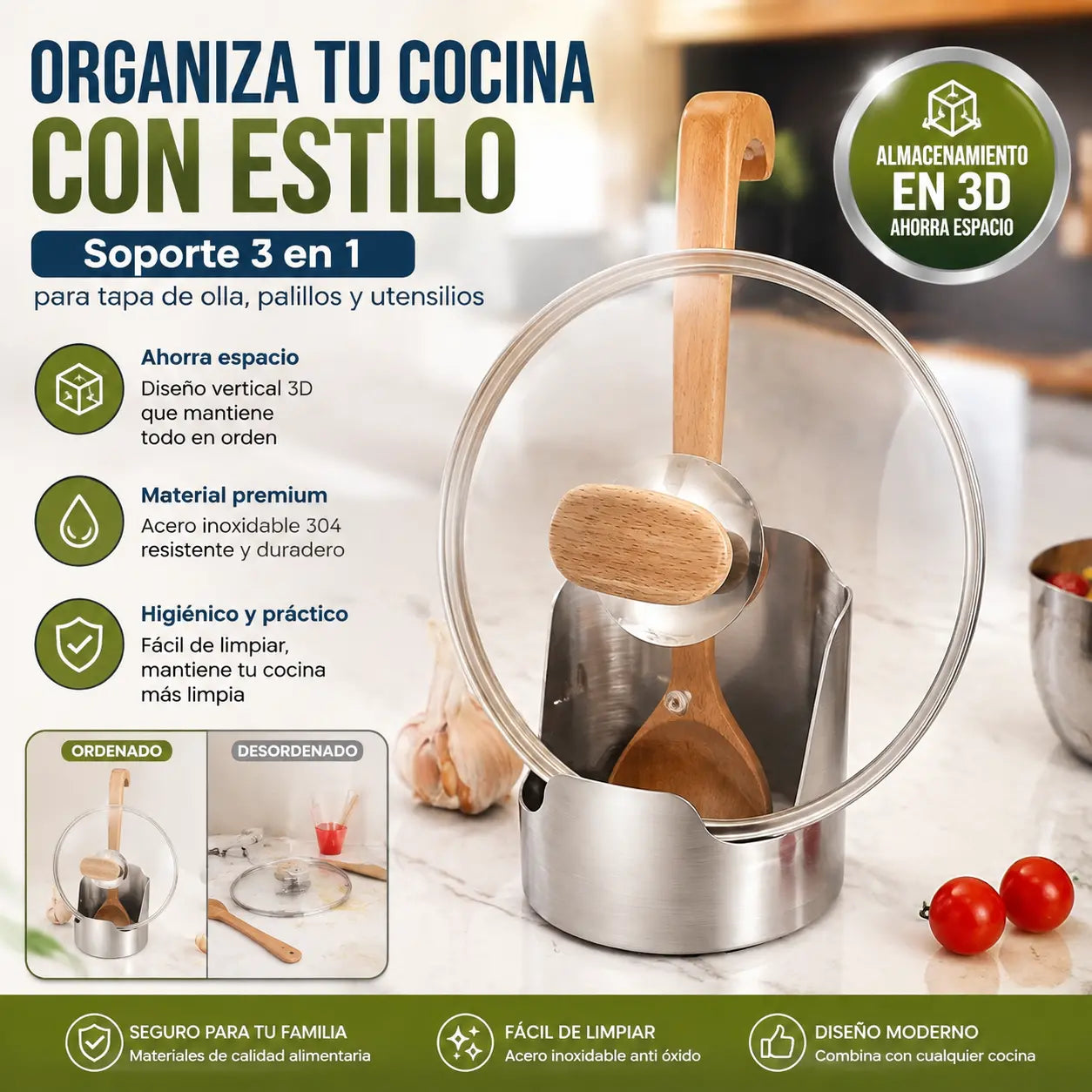 🔥 Kupte jeden, druhý dostanete zdarma【2 kusy za 650 Kč】🥄 Multifunkční organizér na kuchyňské náčiní: mějte vše uspořádané a snadno po ruce ✨🏠