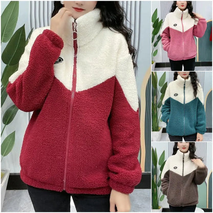 🔥【Kupte jeden, druhý dostanete zdarma】🐏【M-4XL】Zimní fleecová bunda, bavlněná bunda, zesílená bavlněná bunda z jehněčí vlny, teplá bunda