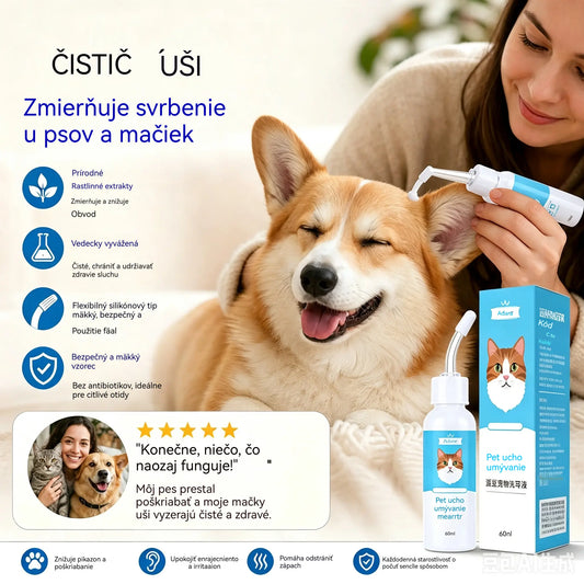 🐶🐱 Čistič uší ke zmírnění svědění uší u psů a koček.